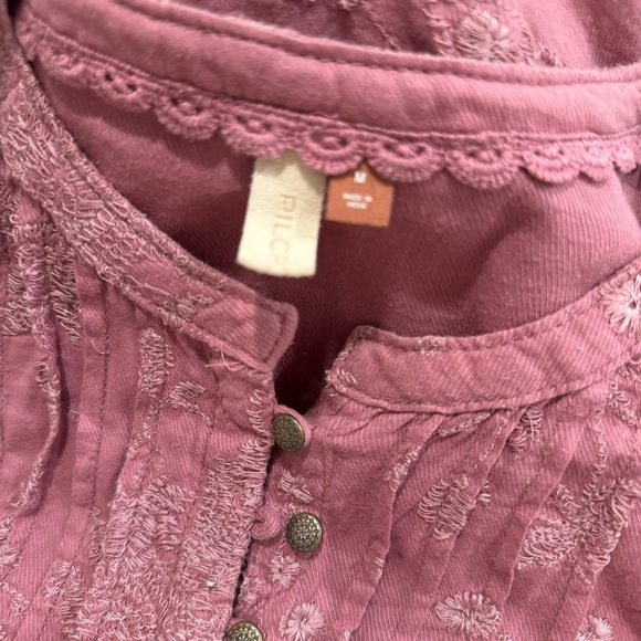 Anthropologie Pilcro Jolie Pintucked Blouse Pink/Rose ~ Size M - Picture 8 of 14